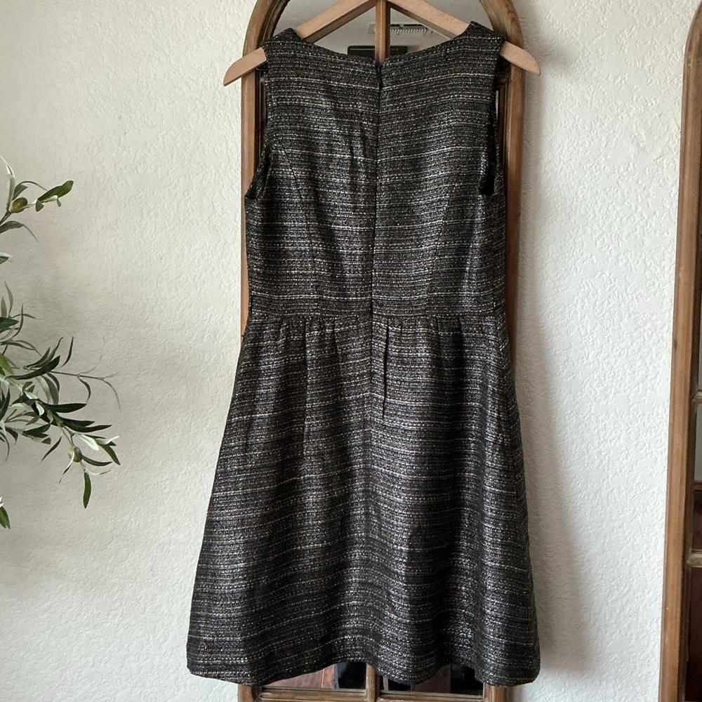 Anthropologie Moulinette Soeurs Metallic Tweed Fit & Flare Dress Size 6 Holiday - Picture 2 of 9